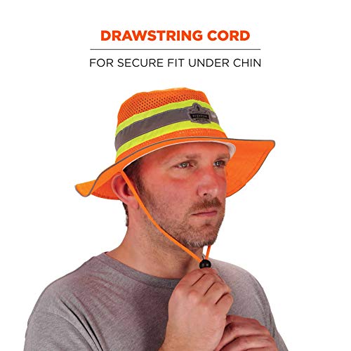 Ergodyne GloWear 8935 High Visibility Reflective Ranger Sun Hat,Orange, Large/X-Large