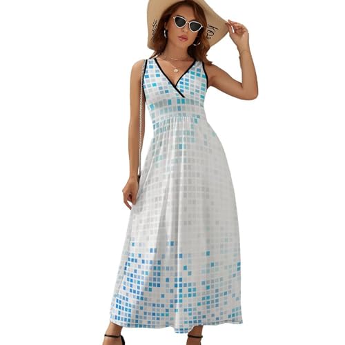 Robe longue d'été sans manches col V coupe ample et légère