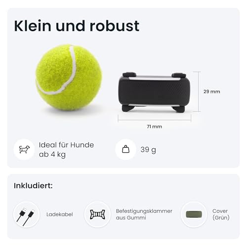 Tractive Smarter Hunde GPS Tracker | Bundle mit Cover | Modell 2025 | Live-GPS-Ortung | Weglaufalarm & Gesundheitswarnungen | Beobachtung der Vitalwerte | Empfohlen von Martin Rütter (Schwarz)