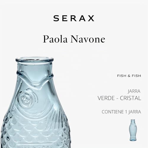Miniatura 3 de Jarra De Vidrio Para Agua Colección Fish Fish De Paola Navone Jarra 850ml Botella Azul Transparente Para Bebidas Adecuado Como Jarrón