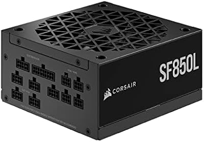 Corsair SF850L Fuente de Alimentación SFX Totalmente Modular de Bajo Ruido - Compatible con ATX 3.1 y PCIe 5.1 - Ventilador Silencioso PWM de 120 mm - Eficiencia 80 Plus Gold - Modo RPM Cero - Negro