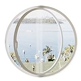 XUOUP 360° Drehbares Transparentes Fenster, Rundes Schuppenfenster Mit Gehärtetem Glas Und Eisenrahmen, Bündig Montiertes Bullauge Für Spielhaus, Küche Oder HeimdekorationWhite, 60cm/23.6in