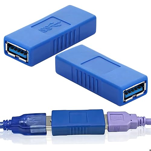 USB 3.0 Female to Type A Female Coupler for Connecting Two USB Male Ends Devices - USB to USB adapters - Extension USB Connector Female to Female Output Jointer