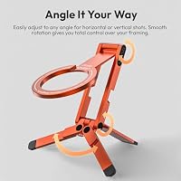 ULANZI MA60 Magnetisches Handy-Stativ, 3in1 Aluminium Mini Selfie Stick, Faltbar Taschen-Handy-Ständer, 14 N Doppelseitiger Magnet, kompatibel mit iPhone 17 16 15 14 13 12, Magsafe, Sumsung, Orange – Ansicht 8