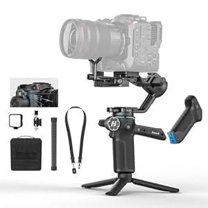 FeiyuTech SCORP 3 Combo Kit 3-Achsen Gimbal für DSLR & spiegellose Kameras, 3,5 kg Traglast, AI Tracking, Aufhelllicht, Abnehmbarer Griff, Native Vertikalaufnahmen – kompatibel mit Sony, Canon, Nikon