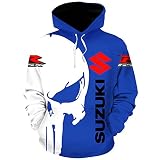 MAUXpIAO Sweats À Capuche,Vestes,T-Shirt Su-Zuki 3D Plein Impression Mince Homme & Femme Décontractée Polyester Sweat-Shirt Ample / A1 / L