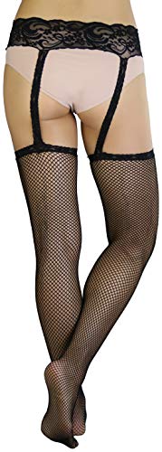 Image of ToBeInStyle Women's Attached Garter Belt Suspender Nylon Stocking Pantyhose