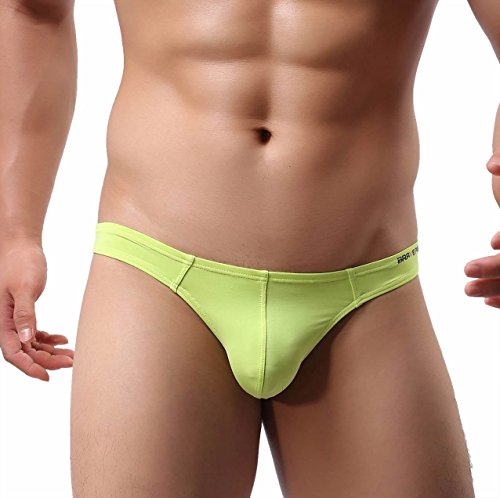 Sexy Contracted Thong Shapewear G-string For Men Pure Color Underwear B1143 (L, Rose/Yellow/Sky blue)4