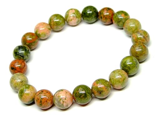 [hinryo] g3-3361F ユナカイト 10mm ブレスレット 内径18cm 天然石 パワーストーン