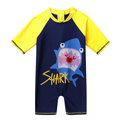 Image of Alvivi Kids Baby Boy Girls Short Sleeve Shorty Swimming Suit UV Sun Protective Zipper One Piece Swimsuit