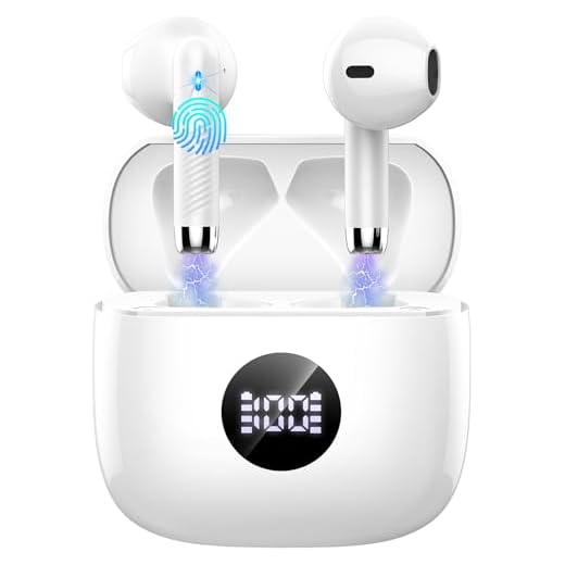 Wireless Bluetooth 5.4 Earbuds, LED Power Display Headphones, 6D Stereo