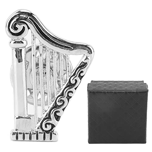 Broche harpe en argent brillante Topyond bijoux de créateur pour femme passionnée
