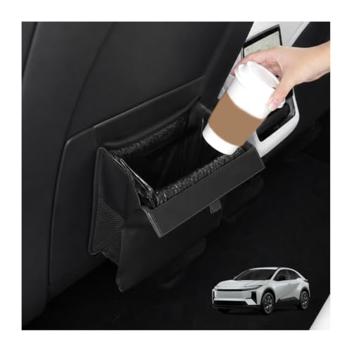 Image of for Car Trash Bag for 2026 Toyota C-HR Rear Seat Hanging Trash Can with Magnetic Closure PU Leather Trash Bin Foldable Garbage Bag & Organizer