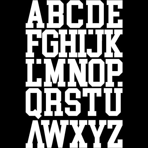 IRON 'EM White Iron On Letters for Fabric, Clothing, Custom Tshirt, DIY Craft for Kids, Adults, and Toddlers 2" Felt Letters for Fabric, Heat Transfer Letters. College Sports Jersey Font. 2 Sheets