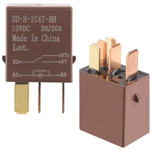 Drytuns 5-Pin 12V 30A Automotive Relay, Universal Heavy Duty Stable Starter Relay for Vehicle, Multi-Purpose Waterproof Standard Replacement Car Accessories, 2 Pack
