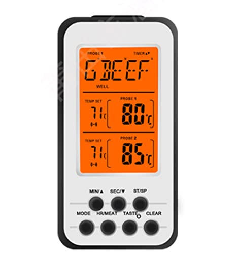 Mxjcc Lcd Digital Cooking Food Meat Smoker Oven Kitchen Bbq Grill Thermometer Clock Timer With Stainless Steel Probe #TOP21