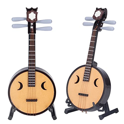 Chinese Lute Model 1:4 Ratio Design 14Cm/5.5In Zhongruan Handmade Miniature Model Chinese Raditional Classical Style Instruments Toys #TOP5