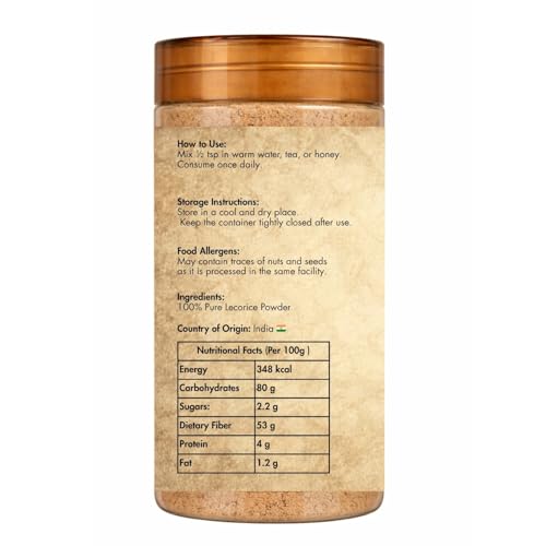Image of Sorich Organics Mulethi Powder 100g | Mulethi (Yashtimadhu) Powder for Face Pigmentation & Skin Brightening - 100% Natural Herb for Digestion, Respiratory Support & Immunity
