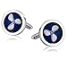 AueDsa Gemelli in Acciaio Inossidabile Uomo Blu Gemelli Ventilatore Tondo