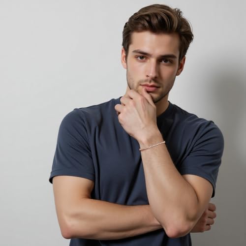 3mm Tennis Bracelet for Women Men 18K Gold/18K White Gold Plated Round CZ Tennis Chain in Gift Box, 7/7.5/8 Inch4