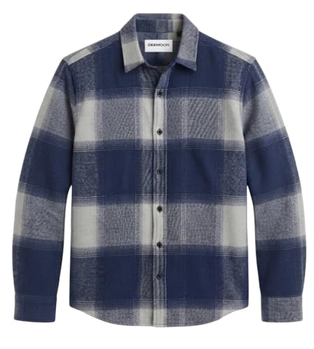 Image of DEEMOON Men's Premium Cotton Blend Printed Checkered Shirt | Full Sleeve Plaid Casual Button-Down Shirt | Soft & Comfortable Regular Fit | Office, Travel & Everyday Wear
