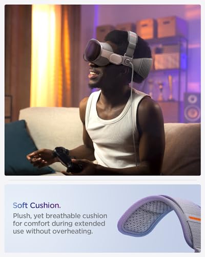 Spigen Head Strap Designed for Apple Vision Pro Accessories, Adjustable Padded Head Strap for Comfortable Support - Charcoal Gray