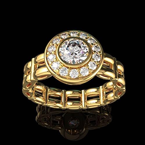 Htayekog Gold Zirconia Ring 14K Gold Plated Halo Engagement Rings Premium Cubic Zirconia Promise Eternity Ring for Women Wedding Bands Party Statement Cocktails Classic Jewelry 6-10?10?