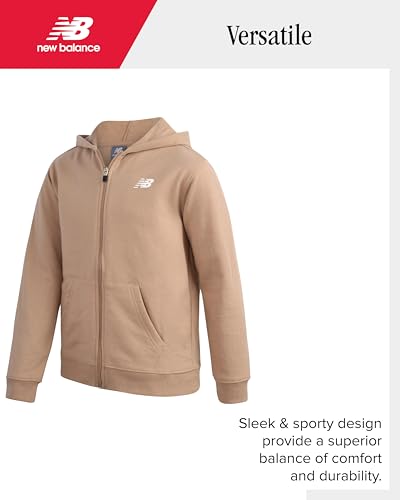 New Balance Girls Sweatshirt - Active Performance Fleece Zip Up Hoodies for Girls - Cozy Lightweight Athletic Tops (7-16)4