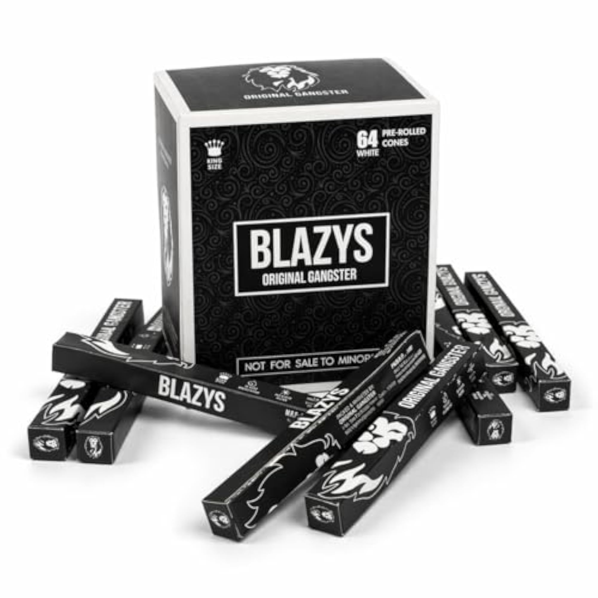 King Size Rolling Paper Cone Pack, 64 Leaves + Tips