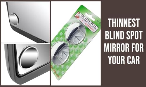 Image of Automaze Chrome Finish Slimmest Car Rear View Blind Spot Mirror (2 Inch, 3R-020) -2 Pieces