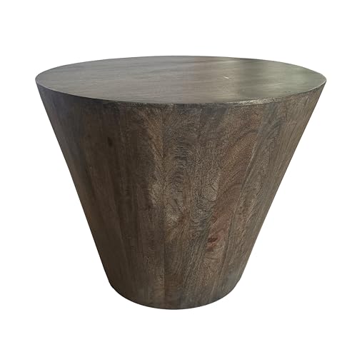 The Urban Port 24 Inch Side End Table, Round Drum
