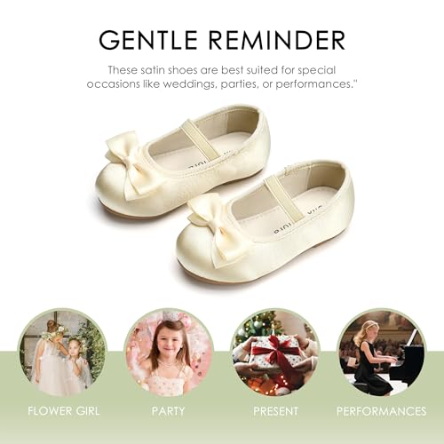 Image of Felix & Flora Toddler Flower Girl Dress Shoes - Girl Ballet Flats Party School Shoes Wedding