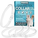 4 pièces Collier Anti Puces pour Chats, Collier de Puce pour Chat avec Une Protection Efficace de 10 Mois, Réglable, Imperméable, Traitement aux Puces Chat, pour Les Chatons de Gros Chats