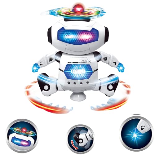 DURAZO® 360 Degree Rotating & Dancing Robot Car with Music and 3D Lights | White Robot car | Dancing Robot Toys for Boys & Girls (Pack of 1) (B0BGQCFFY5) Amazon Price History, Amazon Price Tracker