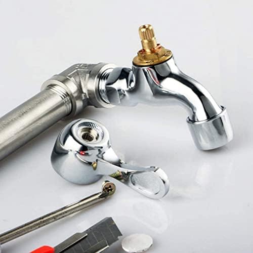 XFLYP 2 Pair Universal Replacement Tap Valves Brass Ceramic Disc Cartridge Insert Gland Quarter Turn 1/2" Inner Faucet Valve for Bathroom Kitchen Tap (Blue & Red)