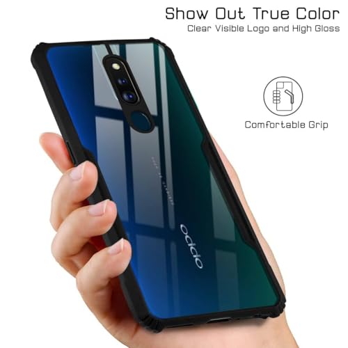 Image of Jkobi Back Case Cover for Oppo F11 Pro (Shockproof with Polycarbonate Clear Panel | Professional Black)