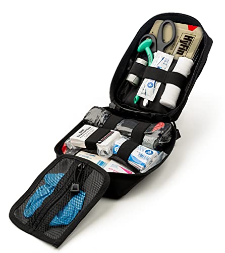 Scherber Premium IFAK Kit Trauma Pack | HSA/FSA Approved | Fully Stocked MOLLE Pouch w/CAT Tourniquet, HyFin Chest Seal, & Israeli Bandage | Trauma Kit for Gunshot, Bleeding, Major Wound Care (Black) - Image 2