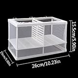 1Pcs Fish Breeding Box Aquarium with Suction Cups, Small Fry Hatchery Net Fish Nursery Isolation Box, Incubator Boxes for Baby Fishes Guppy Shrimp(26 * 15 * 15cm) (Large with clapboard) - Image 2
