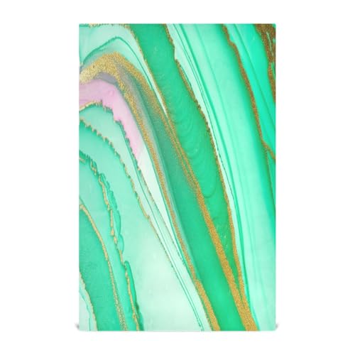 RPLIFE Green Marble - Juego de 4 toallas de cocina comerciales decorativas de 28 x 18 pulgadas