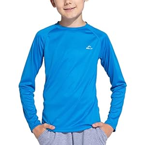 Willit Boy’s UPF 50+ Sun Protection Shirt Long Sleeve Rash Guard Swim Shirts Youth SPF Fishing Quick Dry Shirt