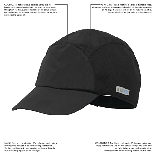 Builtcool Adult Microfiber Baseball Hat - Men & Women Cooling Ball Cap For Running, Tennis, And Golf - One Size, Black #TOP1