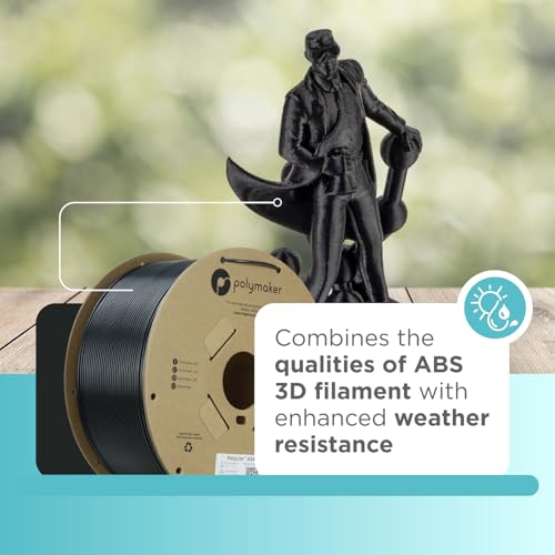 Image of Polymaker ASA Filament 1.75mm Black, 3kg ASA 3D Printing Filament, Heat & Weather Resistant - ASA 3D Printer Filament Perfect for Printing Outdoor Functional Parts