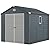 YITAHOME Outdoor Resin Storage Shed w/o Floor, 8x9FT All-Weather Plastic Shed with Lockable Doors, Window & Vents, Plastic Tool Shed for Backyard, Patio, Poolside, Lawn, Dark Gray