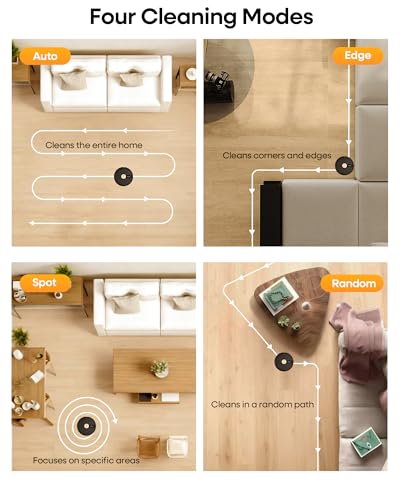 uninell UR1 Robot Vacuum Cleaner with Mop,Robotic Vacuum with 5000Pa Super Suction,180min,Ultra-Slim with Auto Carpet Boost,APP/Remote/Voice Control,Ideal for Carpets/Hard Floors/Pet Hair - Image 7