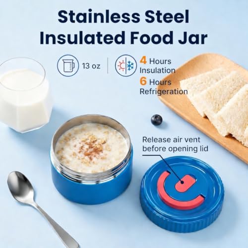 Image of Bento Lunch Box 1283ML / 43 oz with 391 ML / 13 oz Food Jar, Ice Pack