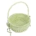 Yardwe Cesta de Mimbre de Ratán Cesta de Flores para Niña Cesta Tejida a Mano Cesta de Dulces para Picnic Aire Libre Bodas Fiesta Verde