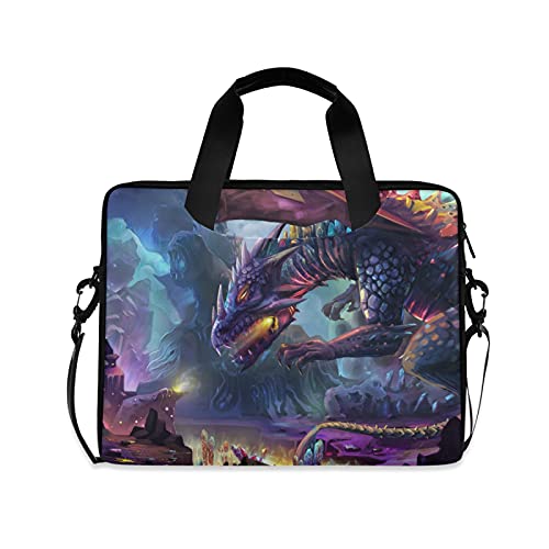 Dragon Planet Magic Fantasy Laptop Bag Case 13 14 15.6 inch Laptop Messenger Bag Crossbody Briefcase for Men Women with Shoulder Strap Handle