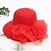 Straw Hats for Women Fashionable Tea Party Flower Church Bowler Organza Hat Sun Beach Bridal Evening Wedding Hat 2026 Red,One Size