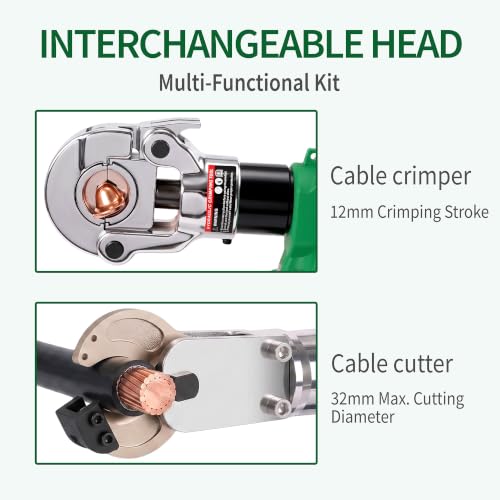 18V Cordless Hydraulic Cable Crimper include 15 Set U Dies - Image 3