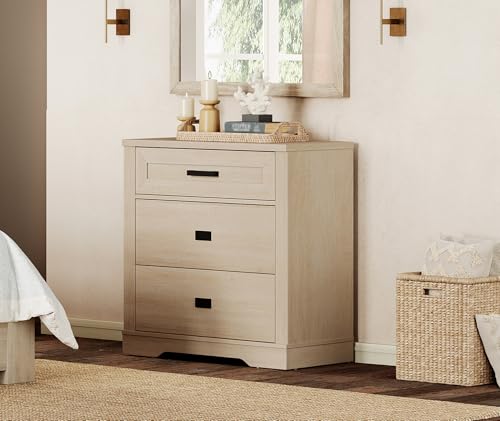 Image of WAMPAT 32-inch Tall Large Wooden Nightstand with Drawers